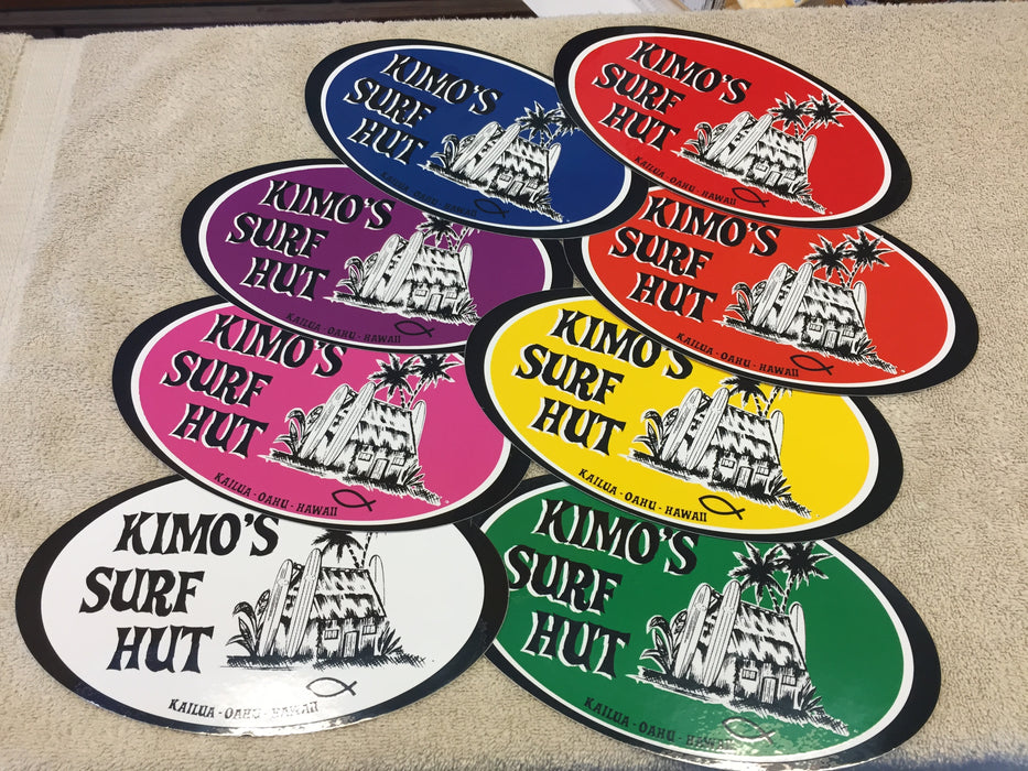 Kimo's Surf Hut Classic Oval Logo stickers, Vinyl Waterproof - FREE SHIPPING*