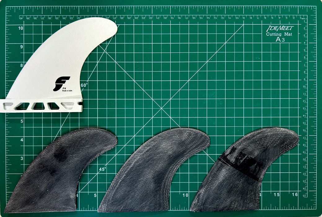 Glass On Thruster Fin Set - Black or White Fiberglass