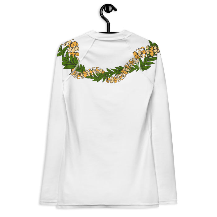 Kimo's Surf Hut Flower Lei: Puakenikeni and Maile Long Sleeve Rashguard