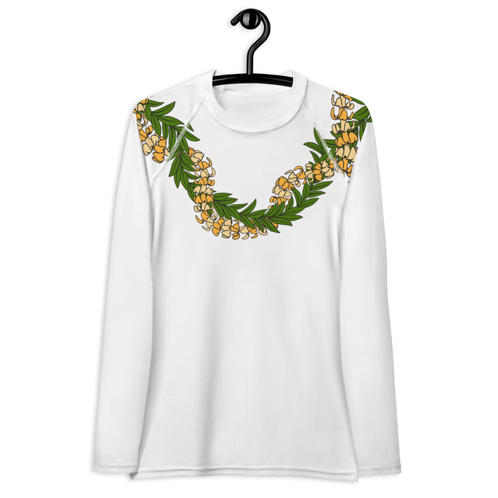 Kimo's Surf Hut Flower Lei: Puakenikeni and Maile Long Sleeve Rashguard